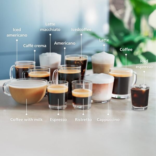 Philips Series 4400 Machine à expresso LatteGo, 12 boissons chaudes et glacées