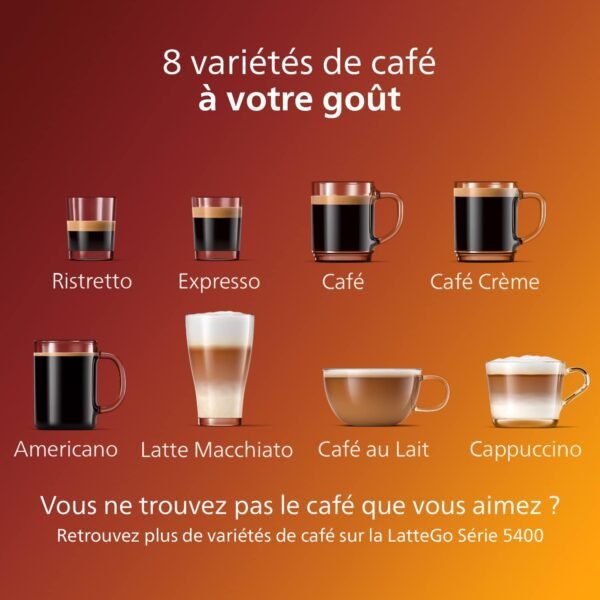 Philips Series 4400 Machine à expresso LatteGo, 12 boissons chaudes et glacées