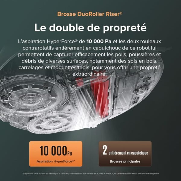 roborock Qrevo Master Aspirateur Robot avec FlexiArm Brosse & Serpillière pour Couverture des Coins