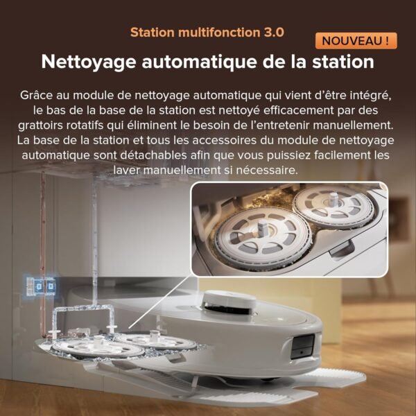 roborock Qrevo Master Aspirateur Robot avec FlexiArm Brosse & Serpillière pour Couverture des Coins
