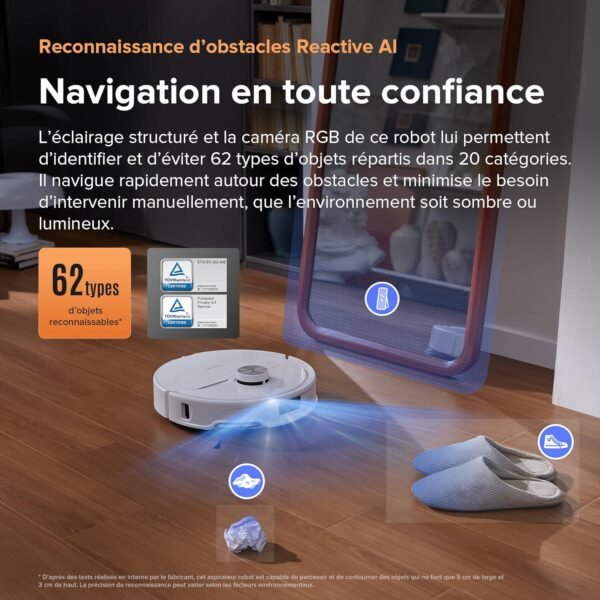 roborock Qrevo Master Aspirateur Robot avec FlexiArm Brosse & Serpillière pour Couverture des Coins