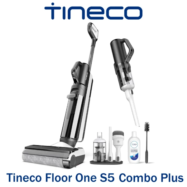 Tineco Floor One S5 Combo Aspirateur et Laveur Sec et Humide sans Fil Intelligent, Parfait pour Les Saletés Collantes et Les Poils d'animaux, Léger, Ultra-Silencieux, Écran Intelligent