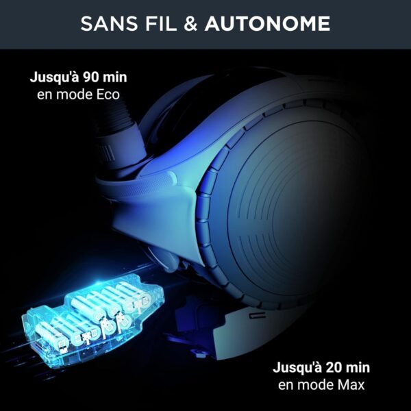 Rowenta Aspirateur sans fil, Silencieux, Léger, 230 AW, 2 batteries amovibles, Flex, X-Ô 160, Blanc IX7777EA