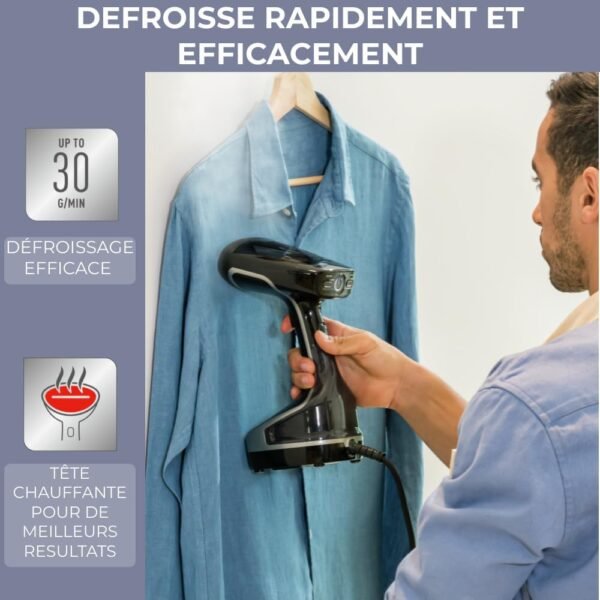 Calor Access Steam Force Défroisseur portable, Vapeur puissante, Défroisse assainit dépoussière, Format portable, Vapeur naturelle, Tous textiles, Temps de chauffe de 25 secondes DT8230C0