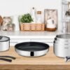 Seb Compact Inox Batterie de cuisine 10 pièces, Induction