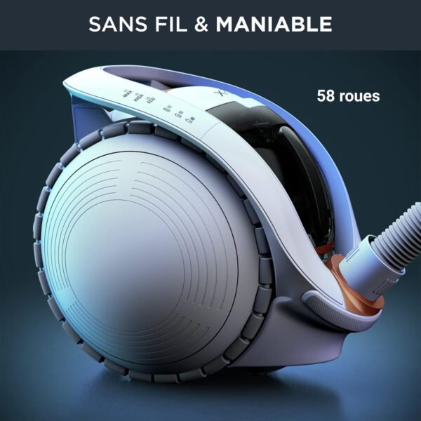 Rowenta Aspirateur sans fil, Silencieux, Léger, 230 AW, 2 batteries amovibles, Flex, X-Ô 160, Blanc IX7777EA