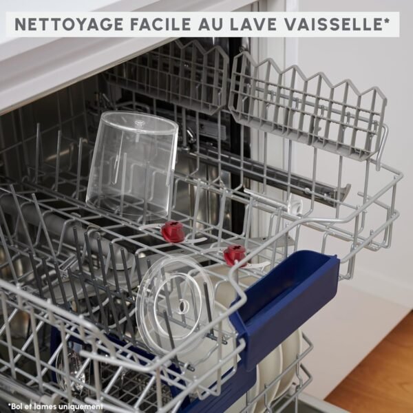 Moulinex, Mini Hachoir, Multimoulinette, 500 ml, 6 lames en acier inoxydables, AT714G32, Rouge Rubis