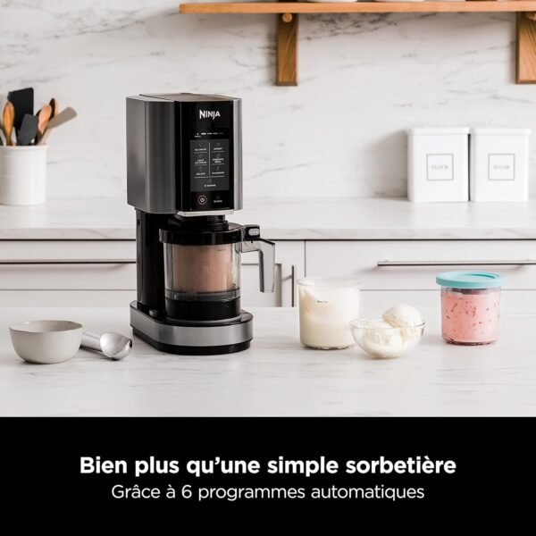 Ninja CREAMi machine à crème glacée et à desserts glacés, 7 programmes, pour faire de la crème glacée, gelato, sorbet, des bols à smoothie ou des milk-shakes,  1,4L, NC300EU