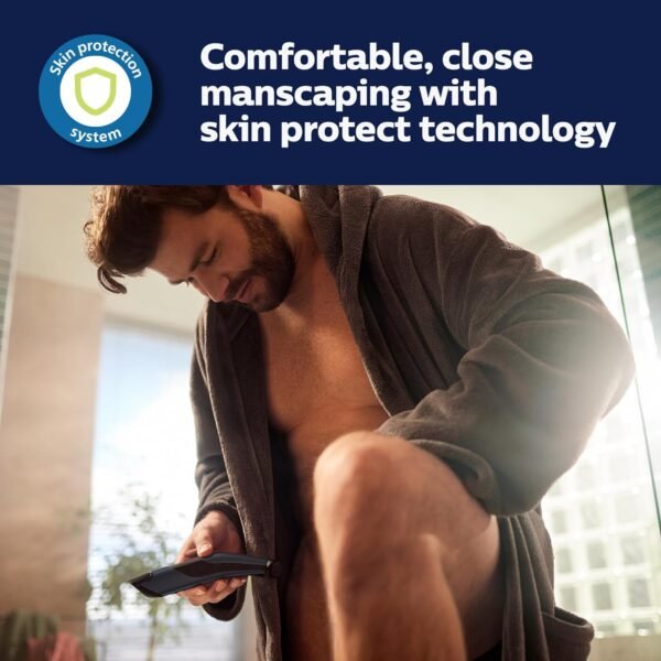Philips Bodygroom Série 7000, Modèle BG7040/42 Tondeuse Corps et Zone Intime Étanche, Rasage Précis du Corps, Sabot Réglable, Sécurisé Même pour les Zones Sensibles, Autonomie de 80 Minutes