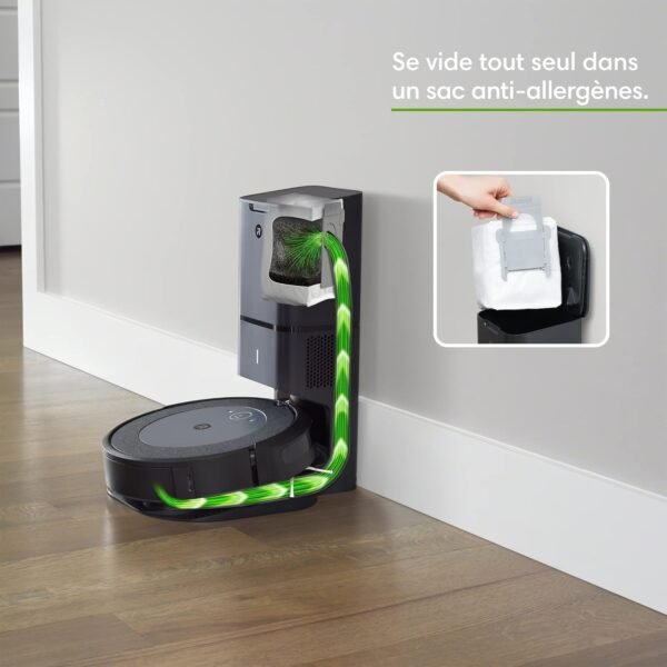 IRobot Roomba i3+ (i3554) - Aspirateur Robot connecté WiFi - Cartographie Intelligente - Nettoyage par pièce avec système d'autovidage - 2 extracteurs en Caoutchouc multisurfaces - Idéal pour Animaux