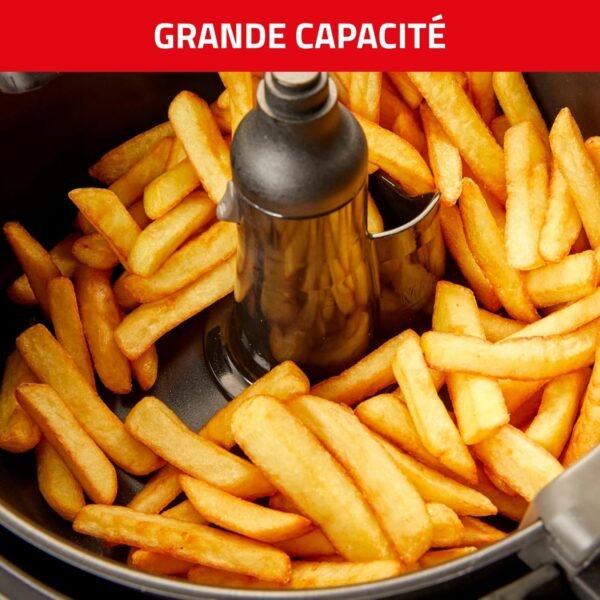 Seb Actifry Genius XXL Friteuse sans huile, Capacité 1,7 kg, Jusqu’à 8 personnes, 9 menus intelligents, Cuve amovible, Fabriqué en France, air fryer AH960800, Noir
