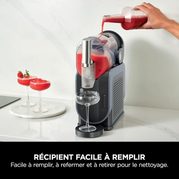 Ninja SLUSHi Machine à boissons glacées, granités, cocktails, frappés, milkshakes et jus glacés, sans glace ni préparation requises, Technologie WhisperChill, capacité 1,9 l, bleu et gris FS301EU