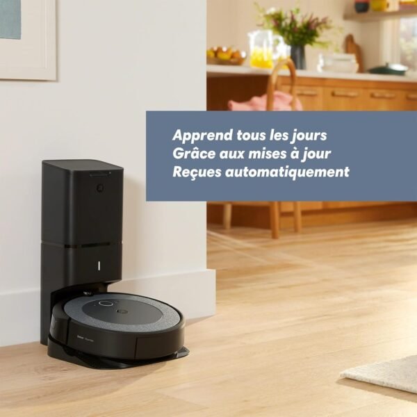 IRobot Roomba i3+ (i3554) - Aspirateur Robot connecté WiFi - Cartographie Intelligente - Nettoyage par pièce avec système d'autovidage - 2 extracteurs en Caoutchouc multisurfaces - Idéal pour Animaux