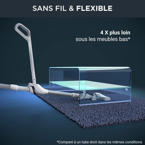 Rowenta Aspirateur sans fil, Silencieux, Léger, 230 AW, 2 batteries amovibles, Flex, X-Ô 160, Blanc IX7777EA
