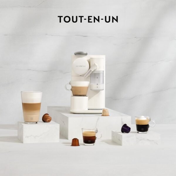 De'Longhi Nespresso Lattissima One Evo , Machine a Café Capsule, Expresso et Cappuccino, 1450W, Blanc [Classe énergétique A+] EN510.W