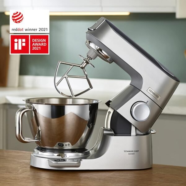 Kenwood Titanium Chef Baker Robot Patissier avec Balance Intégrée, Bol de Mélange de 5L et 3.5L, 1200W