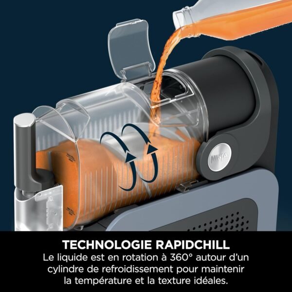 Ninja SLUSHi Machine à boissons glacées, granités, cocktails, frappés, milkshakes et jus glacés, sans glace ni préparation requises, Technologie WhisperChill, capacité 1,9 l, bleu et gris FS301EU