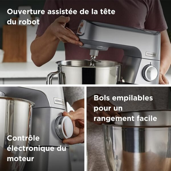 Kenwood Titanium Chef Baker Robot Patissier avec Balance Intégrée, Bol de Mélange de 5L et 3.5L, 1200W