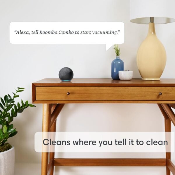 iRobot Roomba Combo i5 (i5172) Robot Aspirateur & Laveur 2-en-1, connecté WiFi - 2 brosses Caoutchouc – Cartographie, mémorise et s’adapte à Domicile - Compatible Assistants vocaux