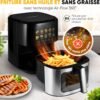 ProfiCook® Friteuse à air chaud, capacité 6,5 l, avec fenêtre isolée thermiquement, friteuse à air chaud sans huile et sans graisse, 1700 W, friteuse à air chaud pour une alimentation saine | Air