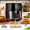 ProfiCook® Friteuse à air chaud, capacité 6,5 l, avec fenêtre isolée thermiquement, friteuse à air chaud sans huile et sans graisse, 1700 W, friteuse à air chaud pour une alimentation saine | Air