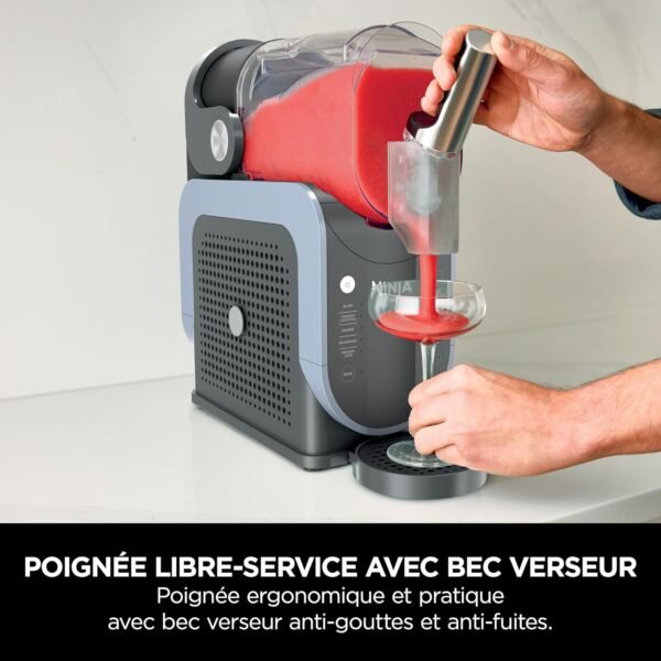 Ninja SLUSHi Machine à boissons glacées, granités, cocktails, frappés, milkshakes et jus glacés, sans glace ni préparation requises, Technologie WhisperChill, capacité 1,9 l, bleu et gris FS301EU