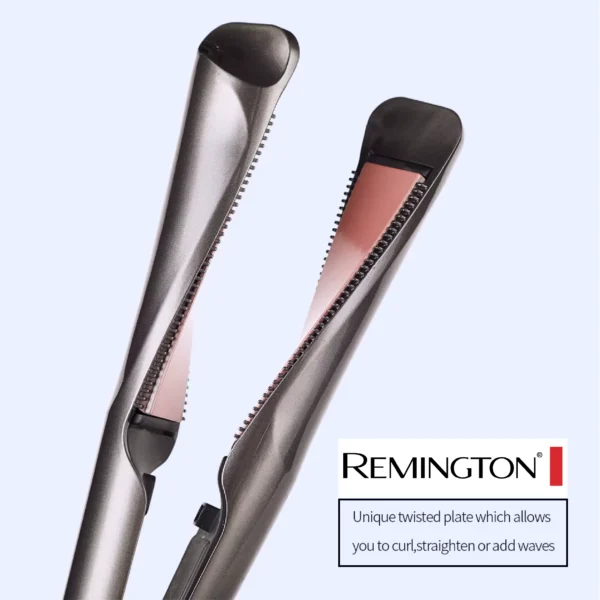 Remington Curl & Straight Confidence, 2-in-1 Hair Straightener & Curler, Ceramic coated plates infused with anti static for smooth glide, Digital display, 5 Temperatures 150°C-230°C, S6606