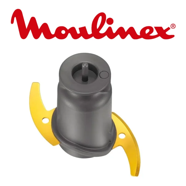 Moulinex 1.2.3 Ultimate ‎DP8158 Hachoir électrique et mixeur avec bol en verre 1000 W Powelix, capacité 350 g/550 ml, revêtement titane noir