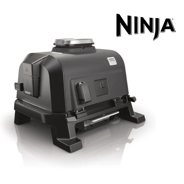 Ninja Woodfire Barbecue électrique et fumoir Pro XL avec thermomètre, barbecue et Air fryer d'extérieur 4-en-1 avec système Smart Cook et granulés Woodfire, portatif, gris/noir, OG850EU