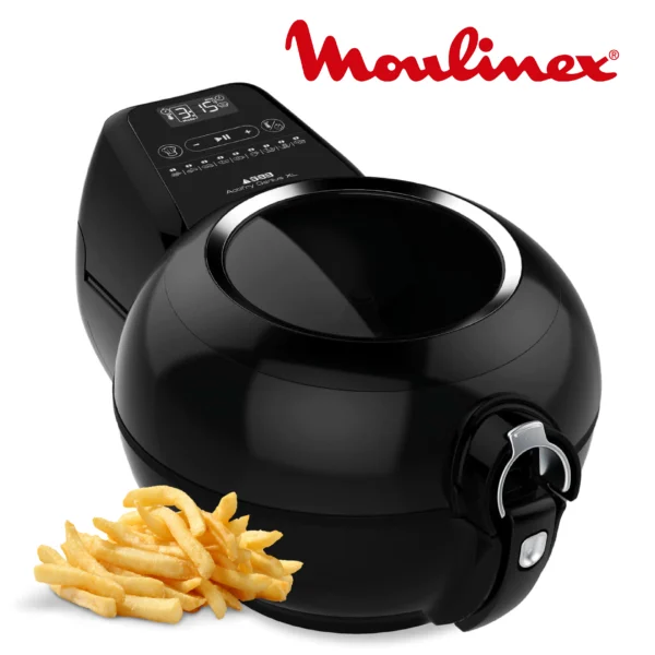 Seb Actifry Genius XXL Friteuse sans huile, Capacité 1,7 kg, Jusqu’à 8 personnes, 9 menus intelligents, Cuve amovible, Fabriqué en France, air fryer AH960800, Noir