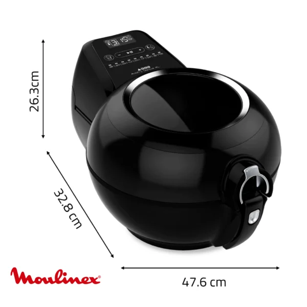 Seb Actifry Genius XXL Friteuse sans huile, Capacité 1,7 kg, Jusqu’à 8 personnes, 9 menus intelligents, Cuve amovible, Fabriqué en France, air fryer AH960800, Noir