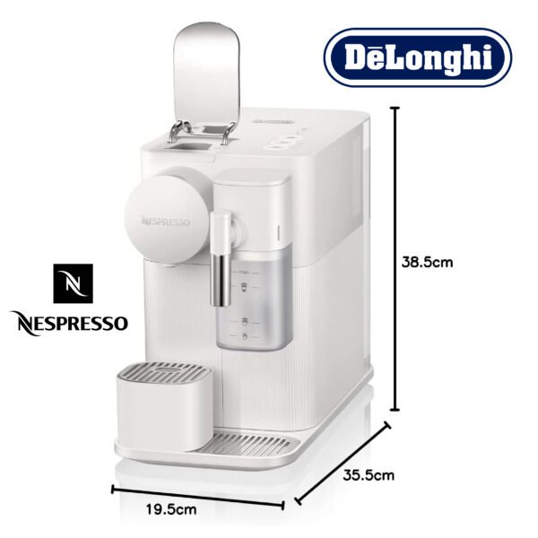 De'Longhi Nespresso Lattissima One Evo , Machine a Café Capsule, Expresso et Cappuccino, 1450W, Blanc [Classe énergétique A+] EN510.W