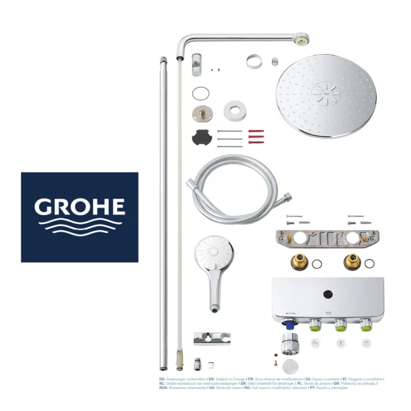 GROHE Colonne de douche thermostatique Euphoria SmartControl System 310 Duo 26507000 (Import Allemagne), Chromé, 310 mm [Classe énergétique A]