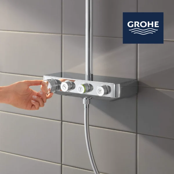 GROHE Colonne de douche thermostatique Euphoria SmartControl System 310 Duo 26507000 (Import Allemagne), Chromé, 310 mm [Classe énergétique A]