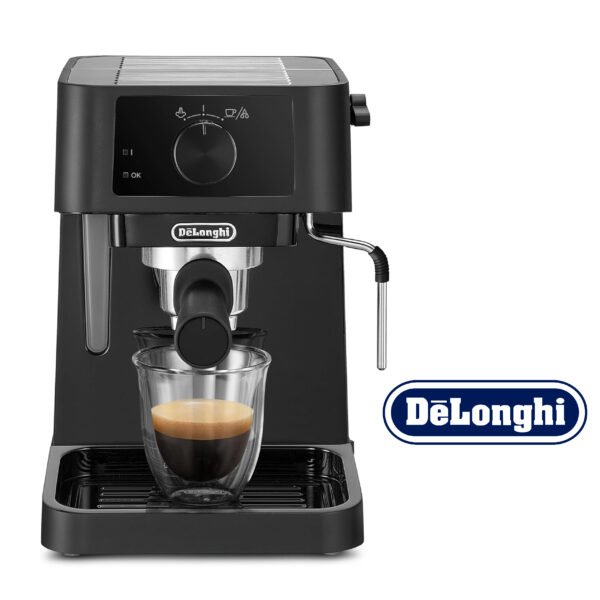De'Longhi Stilosa  Machine à Expresso avec Bar Barista, Cafetière et Machine à Cappuccino, Noir, 1100 W [Classe énergétique A+] EC230.BK