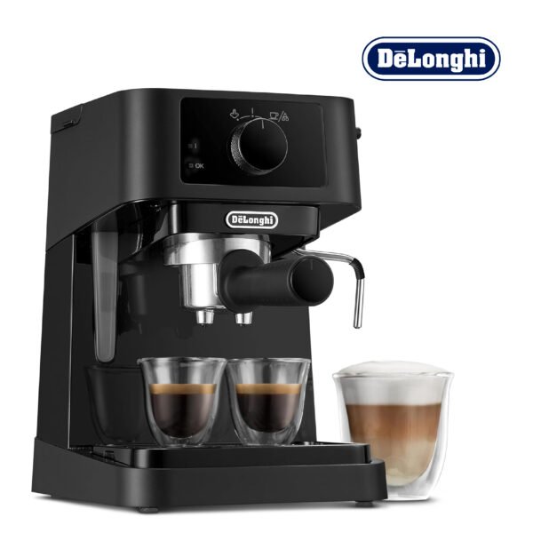 De'Longhi Stilosa  Machine à Expresso avec Bar Barista, Cafetière et Machine à Cappuccino, Noir, 1100 W [Classe énergétique A+] EC230.BK