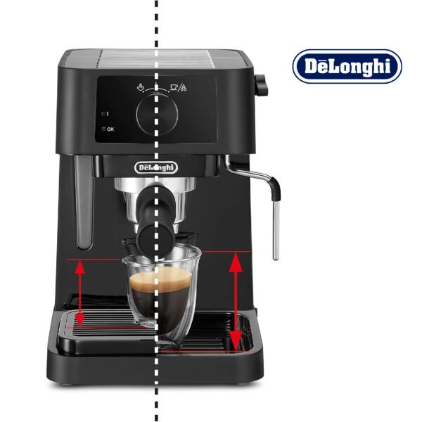 De'Longhi Stilosa  Machine à Expresso avec Bar Barista, Cafetière et Machine à Cappuccino, Noir, 1100 W [Classe énergétique A+] EC230.BK