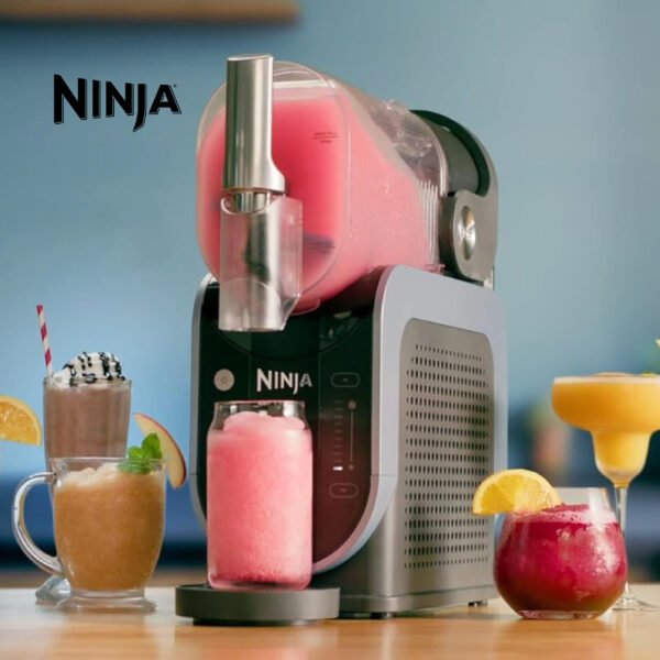 Ninja SLUSHi Machine à boissons glacées, granités, cocktails, frappés, milkshakes et jus glacés, sans glace ni préparation requises, Technologie WhisperChill, capacité 1,9 l, bleu et gris FS301EU