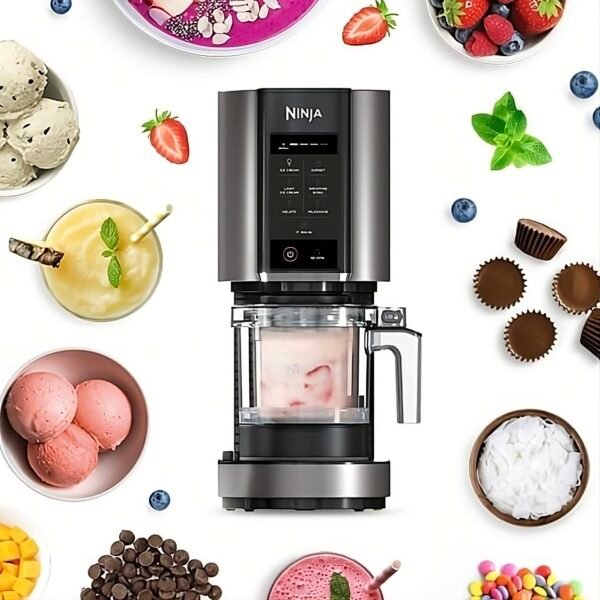 Ninja CREAMi machine à crème glacée et à desserts glacés, 7 programmes, pour faire de la crème glacée, gelato, sorbet, des bols à smoothie ou des milk-shakes,  1,4L, NC300EU