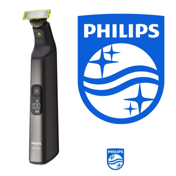 Philips OneBlade Pro 360 - tondeuse à barbe électrique, rasoir et tondeuse corps avec lame 360, 1 lame 360, 1 sabot avec 14 hauteurs de coupe, 1 kit Corps, 1 pochette souple (modèle QP6551/30)