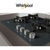 Whirlpool Tables de Cuisson 4 Feux Gaz Verre Trempé Fonte Largeur 59 Cm GOR 616/MR