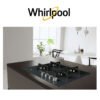 Whirlpool Tables de Cuisson 4 Feux Gaz Verre Trempé Fonte Largeur 59 Cm GOR 616/MR
