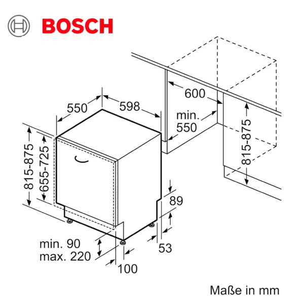 Bosch SMV4HCX48E - Série 4, Lave-vaisselle encastrable - 60cm - Home Connect - 14 couverts - Moteur EcoSilence