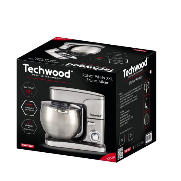 TECHWOOD Robot Pétrin 12L - 2000W INOX Réf: TRO-1226