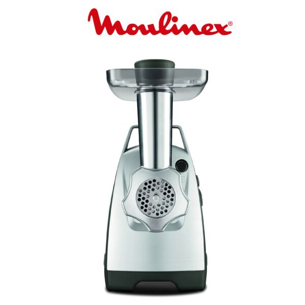 Moulinex Hachoir à Viande HV8 Hachoir Electrique 2200W 2 Grilles de Broyage Accessoires pour Kebbés et Saucisses Argent ME686832