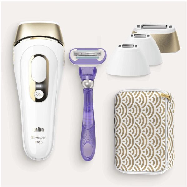 Braun IPL Silk-Expert Pro 5, épilation à domicile avec pochette, tête de précision et rasoir Venus, alternative à l'épilation au laser,  PL5137