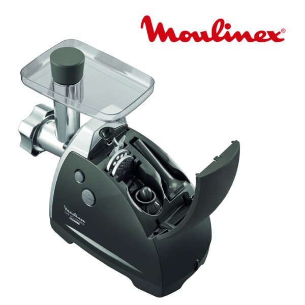 Moulinex Hachoir à Viande HV8 Hachoir Electrique 2200W 2 Grilles de Broyage Accessoires pour Kebbés et Saucisses Argent ME686832