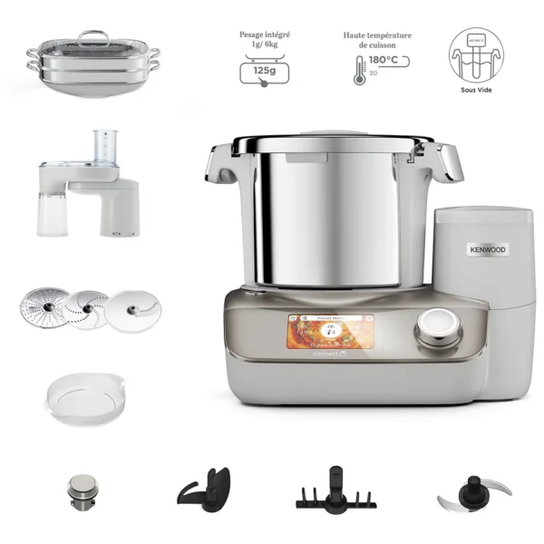 KENWOOD Robot Cuiseur CookEasy + Champagne, Plastique Acier allié, 5011423203300 CCL50.A0CP Gris