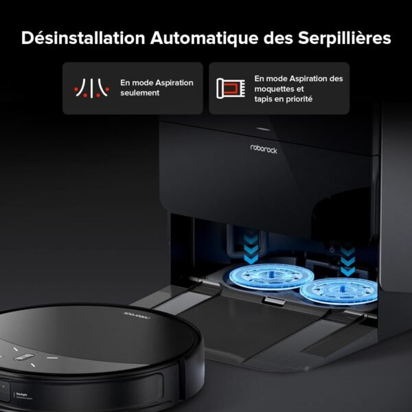 Roborock Saros 10R Robot Aspirateur, Brosse et Serpillère Relevables et Extensibles, Triple Système Anti-Enchevêtrement, Station Multifonctionnelle 4.0, Évitement Avancé des Obstacles, 7,98cm Mince
