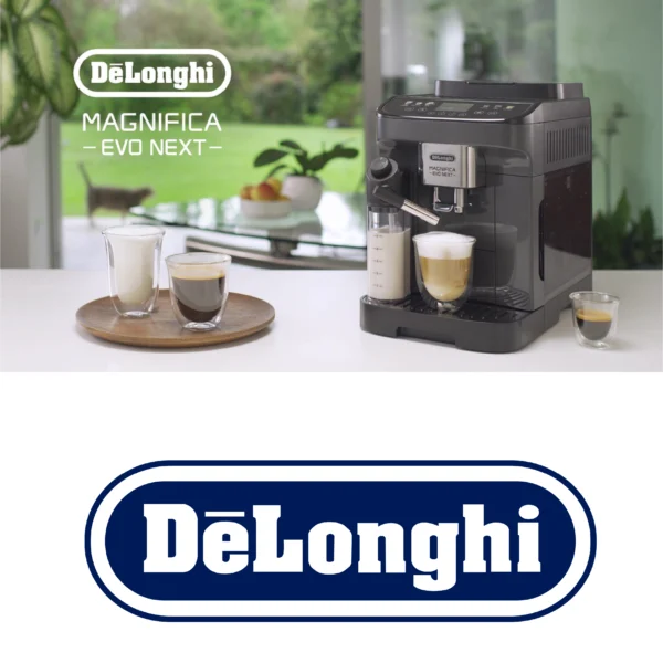 DeLonghi Magnifica Evo Next ECAM312.80.TB, Machine Café Automatique, Machine Café Grains pour Café et Cappuccino avec Écran Tactile Intuitif, 1450W, Noir/Titane